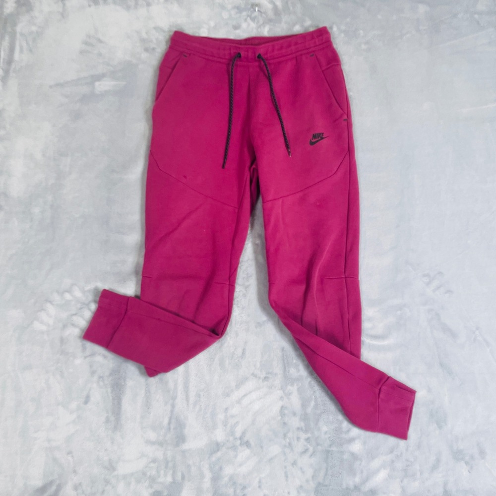 Nike Tech Fleece Joggers Mens S Pink Excellent Tapered Sweatpants